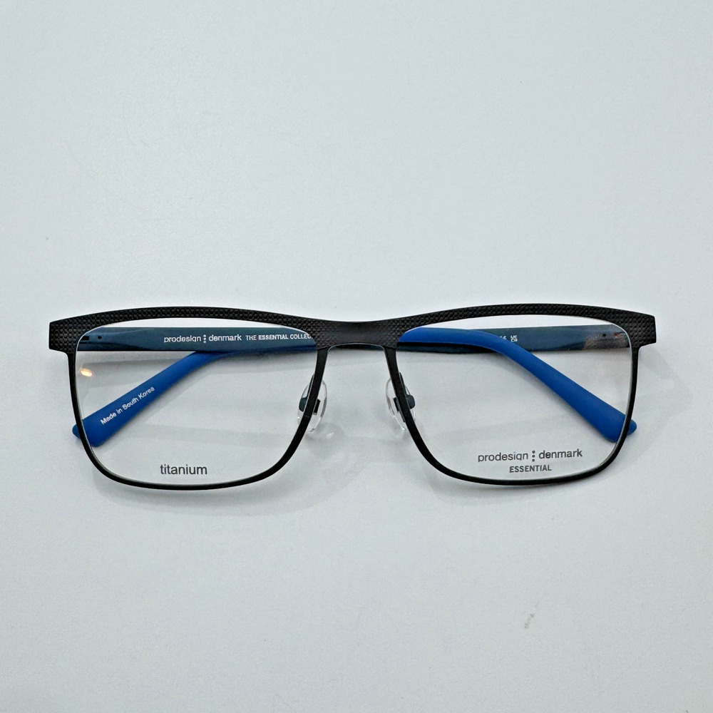 Prodesign Denmark Eyeglasses Frames 1449 c.6631 Gray Blue Rectangle 58-17-145